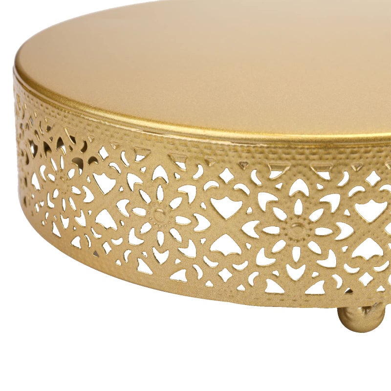 Hedume 3-Piece Cake Stand Set, Round Metal Cake Stands, Dessert Cupcake Pastry Candy Display Plate for Wedding, Event, Birthday Party - Image 3